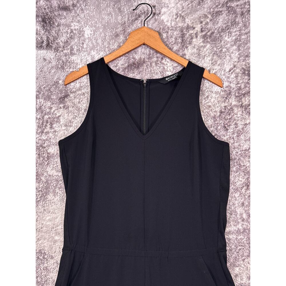 Athleta Brooklyn Jumpsuit 10 Womens Black Sleeveless Tapered Leg - Picture 2 of 9